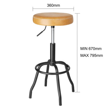 Tabouret de bar en PU Brooklyn caramel - Bolero