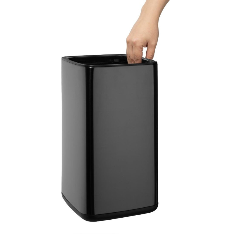 Poubelle carrée noir titane 7L - Bolero