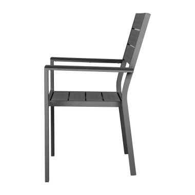 Fauteuils à lattes Valletta gris (Lot de 4) - Bolero