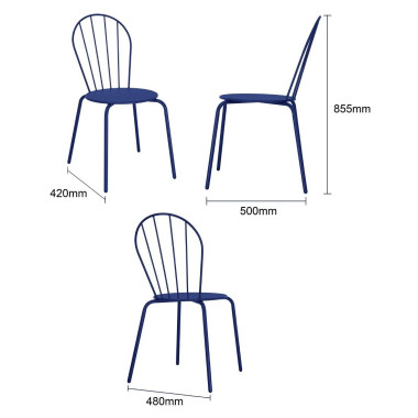 Chaises Adeline bleu marine (lot de 4) - Bolero