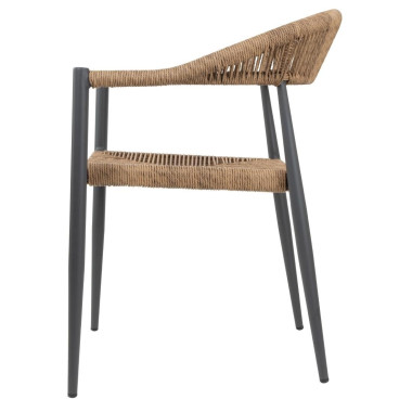 Fauteuils d'extérieur en rotin PE tressé Eden naturels (lot de 4) - Bolero