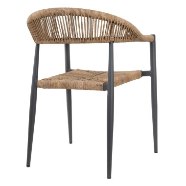 Fauteuils d'extérieur en rotin PE tressé Eden naturels (lot de 4) - Bolero