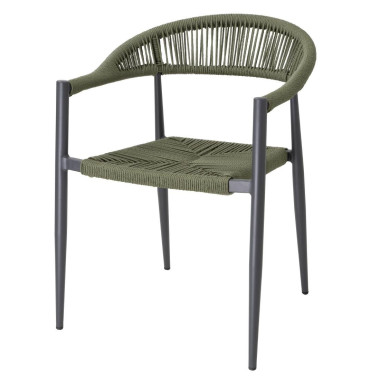 Fauteuils d'extérieur en rotin PE tressé Eden verts (lot de 4) - Bolero