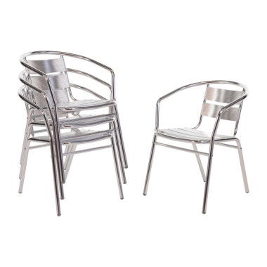 Fauteuils empilables en aluminium (Lot de 4) - Bolero