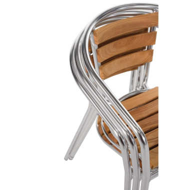 Fauteuils en frêne et aluminium 730mm (Lot de 4) - Bolero