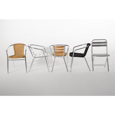 Fauteuils en frêne et aluminium 730mm (Lot de 4) - Bolero