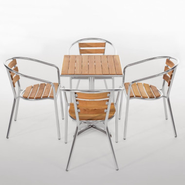 Fauteuils en frêne et aluminium 730mm (Lot de 4) - Bolero