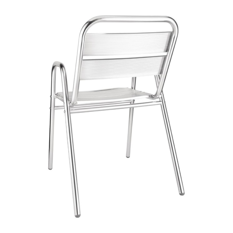 Fauteuils empilables en aluminium avec accoudoirs x4 - Bolero