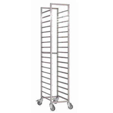 Chariot à glissières inox 650(P) x 460(L) x 1800 (H) mm 18 niveaux - Gastro M