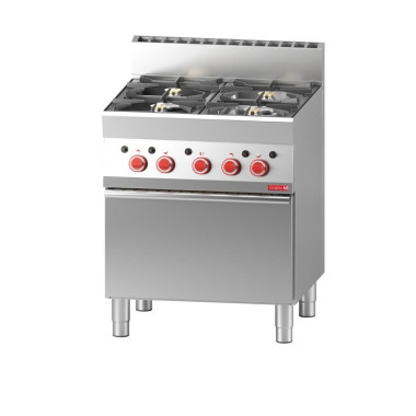 Fourneau 4 feux sur four gaz 650 65/70CFG - Gastro M