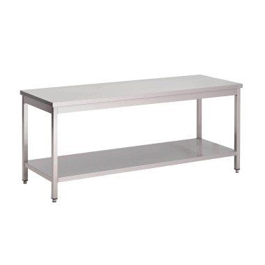 Table inox avec étagère basse 1200 x 700 x 890mm - Gastro M