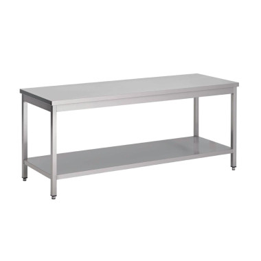 Table inox avec étagère basse 700 x 600 x 850mm - Gastro M