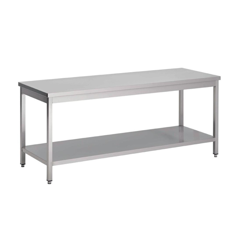 Table inox avec étagère basse 700 x 600 x 850mm - Gastro M