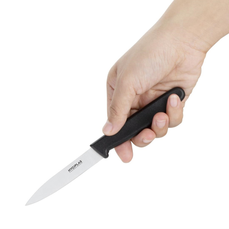 Couteau d'office lame droite noir 85mm - Hygiplas