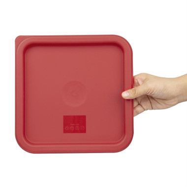 Couvercle carré rouge moyen - Hygiplas