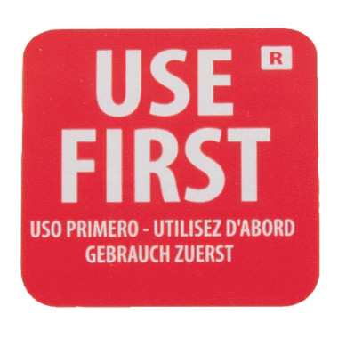 Etiquettes a utiliser en premier (Lot de 1000) - Hygiplas