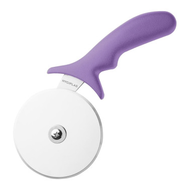 Roulette à pizza code couleur violet allergènes 102mm - Hygiplas
