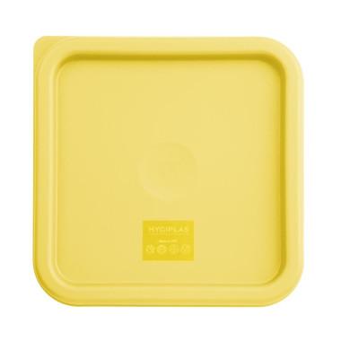 Couvercle moyen carré pour boîte alimentaire jaune - Hygiplas