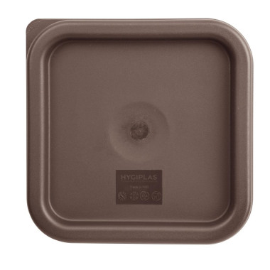 Petit couvercle carré pour boîte alimentaire marron - Hygiplas