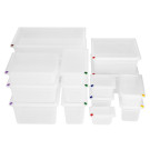 Bacs PP Click GN 1/4 avec couvercles et 7 clips de couleur 150mm 3,7L (lot de 4) - Hygiplas