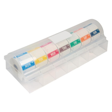 Etiquettes alimentaires solubles code couleur avec distributeur 50mm - Hygiplas