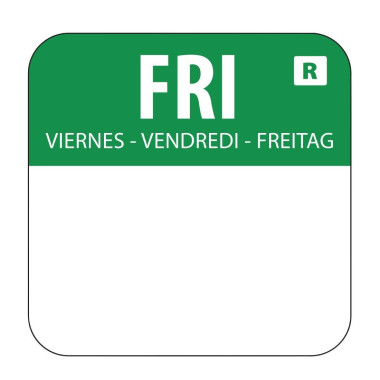 Etiquettes alimentaires code couleur vert vendredi 24mm (Lot de 1000) - Hygiplas