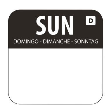 Etiquettes solubles pour aliments dimanche (Lot de 1000) - Hygiplas