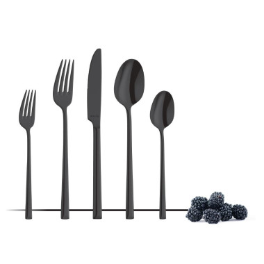 Cuillères à dessert Metropole PVD noires (lot de 12) - AMEFA