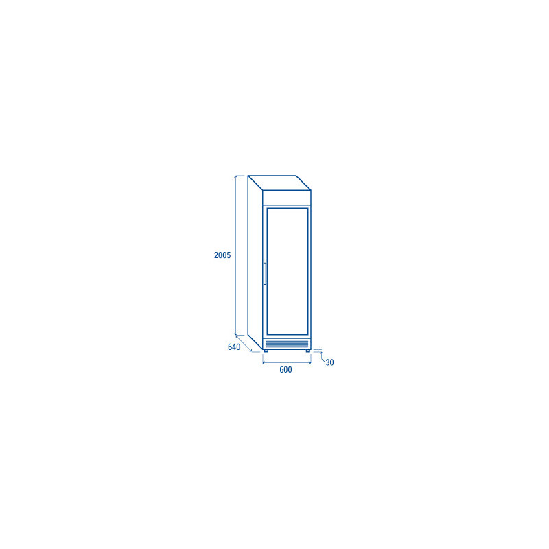 Congélateur 300L porte vitrée avec éclairage LED et serrure - TNG 390 CB - Cool Head  au meilleur prix sur Restock CHR