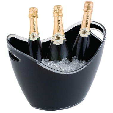 Seau à vin ou champagne noir 3 bouteilles - 350 x 270 x 255 mm - APS