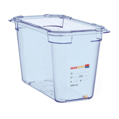 Boîte hermétique bleue en ABS sans BPA GN1/3 200mm - 325 x 176 x 200 mm - ARAVEN