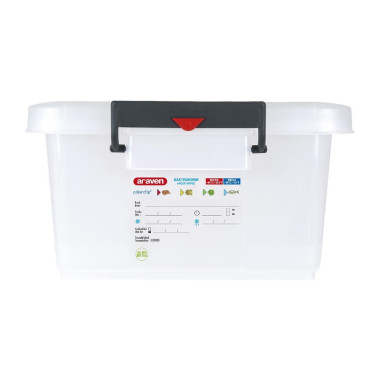 Conteneur alimentaire en polypropylène avec clips de couleur 40L - 530 x 396 x 226 mm - ARAVEN