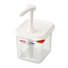 Distributeur de sauce GN 1/6 transparent 2.6L - 176 x 162 x 190 mm - ARAVEN