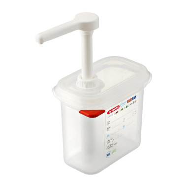 Distributeur de sauce GN 1/9 transparent 1.5L - 176 x 108 x 190 mm - ARAVEN