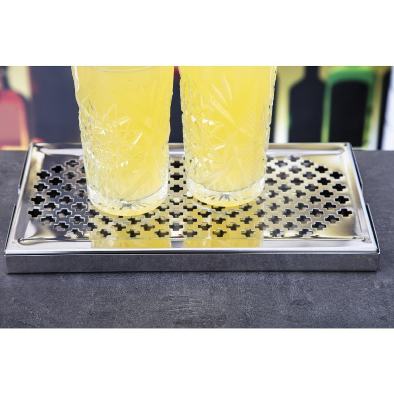 Bac récepteur de bar inox - 300 x 150 x 23 mm - BEAUMONT