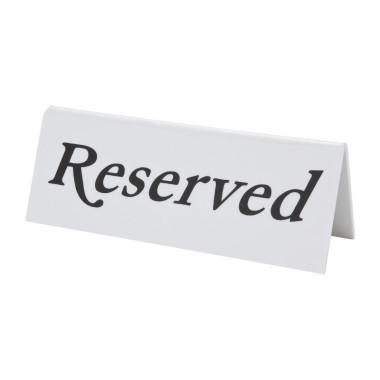 Chevalets de table en plastique Olympia 'Reserved' (lot de 10) - 120 x 36 x 45 mm - BEAUMONT
