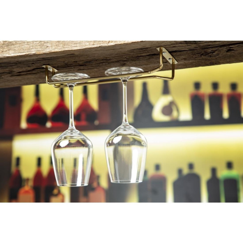 Support verres à pied en laiton poli 255mm - 115 x 255 x 36 mm - BEAUMONT