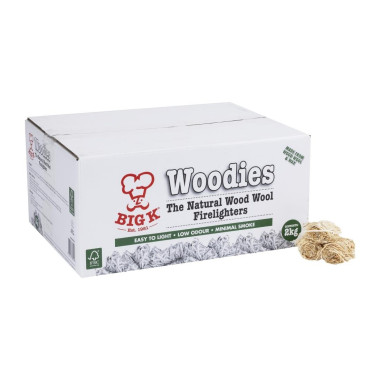 Allume-feu en laine de bois naturel Woodies 2Kg - 330 x 230 x 150 mm - BIG K