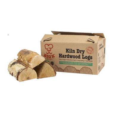 Bûches de bois dur sec 8Kg - 400 x 260 x 215 mm - BIG K