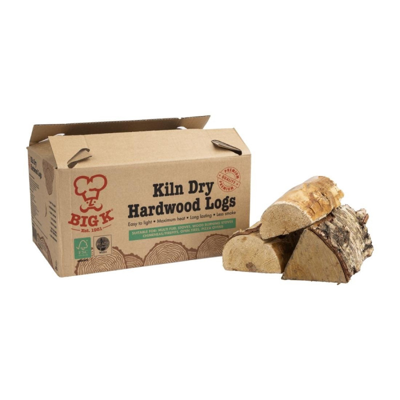 Bûches de bois dur sec 8Kg - 400 x 260 x 215 mm - BIG K