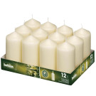 Bougies hautes cylindriques ivoire 120mm (lot de 12) - BOLSIUS