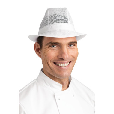Chapeau Trilby blanc L - BRITISH BESPOKE WORKWEAR