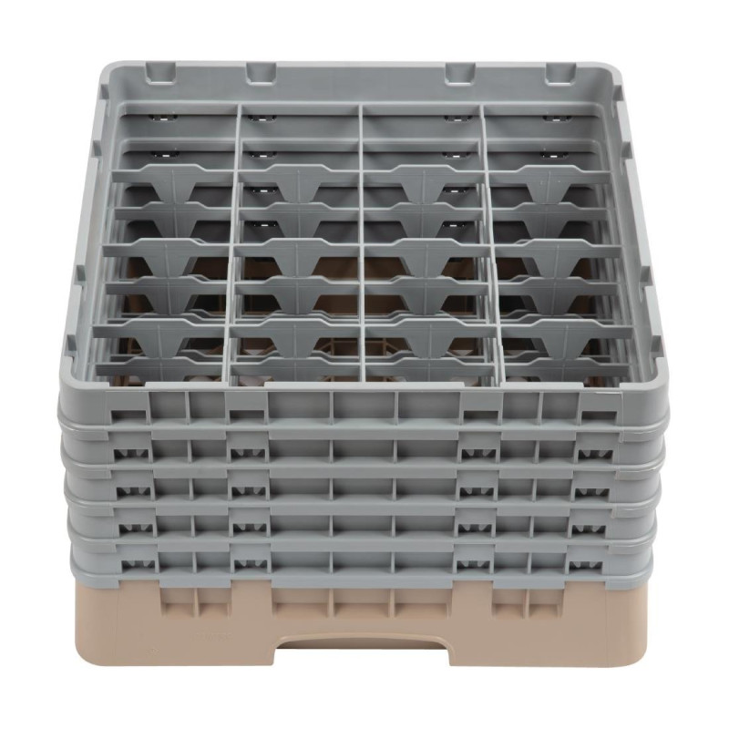 Casier à verres 16 compartiments Camrack beige hauteur max 257mm - 500 x 500 x 308 mm - CAMBRO