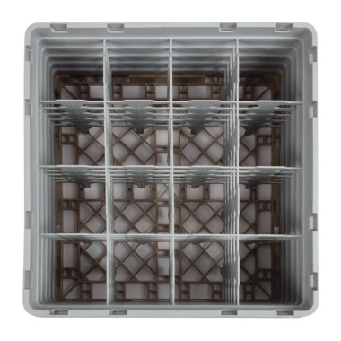 Casier à verres 16 compartiments Camrack beige hauteur max 257mm - 500 x 500 x 308 mm - CAMBRO