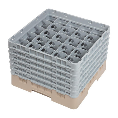 Casier à verres 25 compartiments Camrack beige hauteur max 298mm - 500 x 500 x 349 mm - CAMBRO