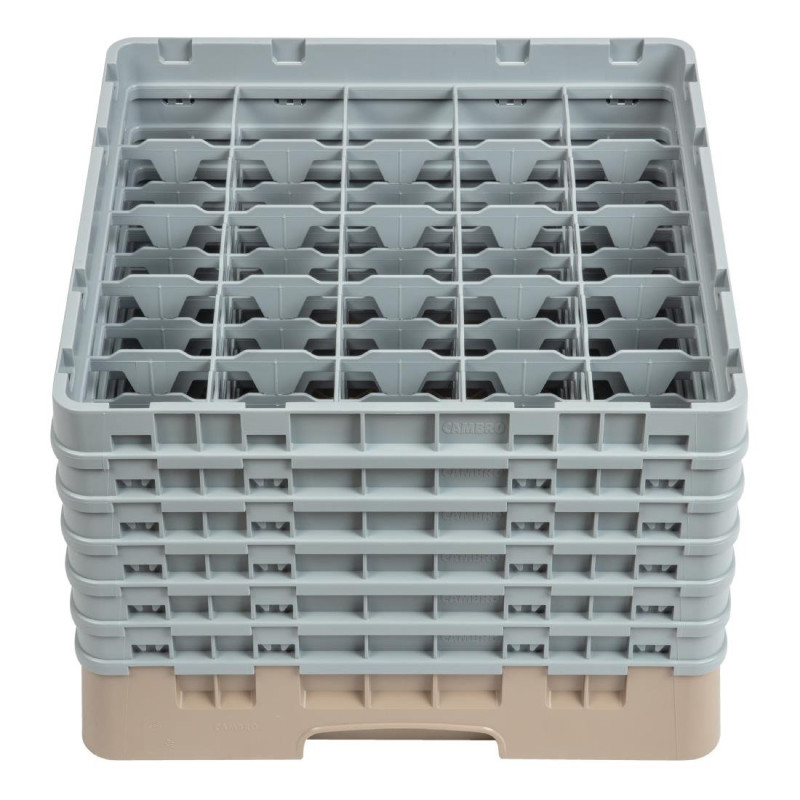 Casier à verres 25 compartiments Camrack beige hauteur max 298mm - 500 x 500 x 349 mm - CAMBRO
