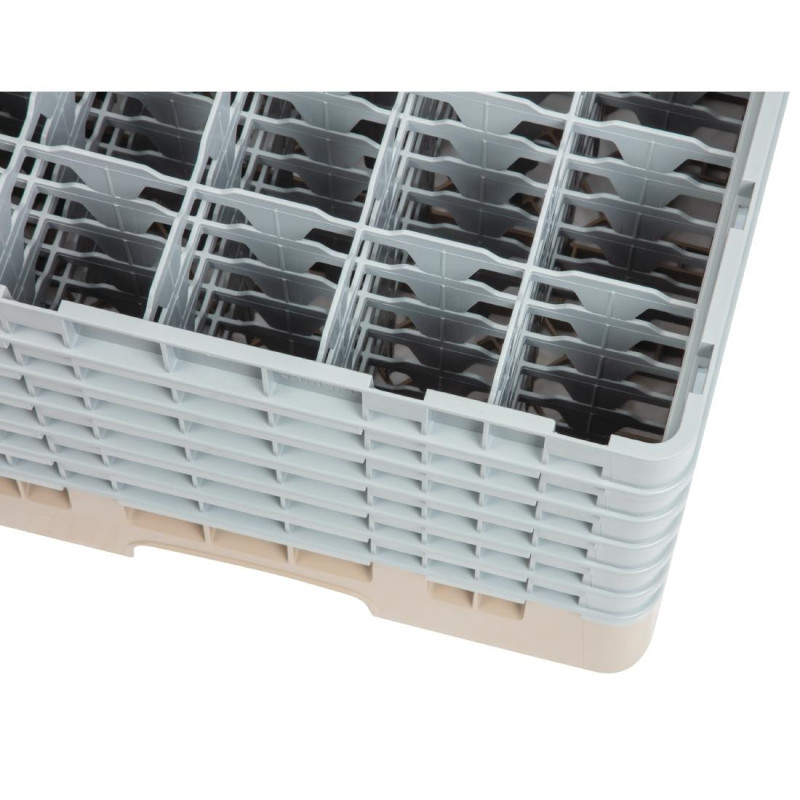 Casier à verres 25 compartiments Camrack beige hauteur max 298mm - 500 x 500 x 349 mm - CAMBRO