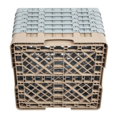Casier à verres 25 compartiments Camrack beige hauteur max 298mm - 500 x 500 x 349 mm - CAMBRO
