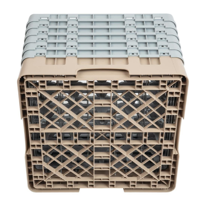 Casier à verres 25 compartiments Camrack beige hauteur max 298mm - 500 x 500 x 349 mm - CAMBRO