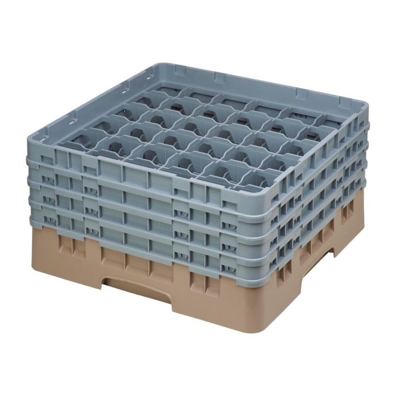 Casier à verres 36 compartiments Camrack beige hauteur max 215mm - 500 x 500 x 267 mm - CAMBRO